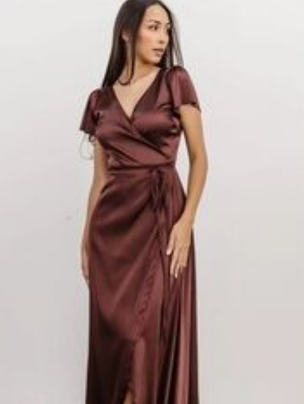 Baltic Born Krystal Satin Maxi Wrap Dress/Gown Size XL